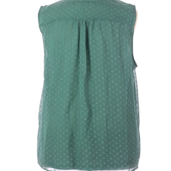 Doe & Rae Sleeveless Tie Neck Top Green - Picture 2 of 7